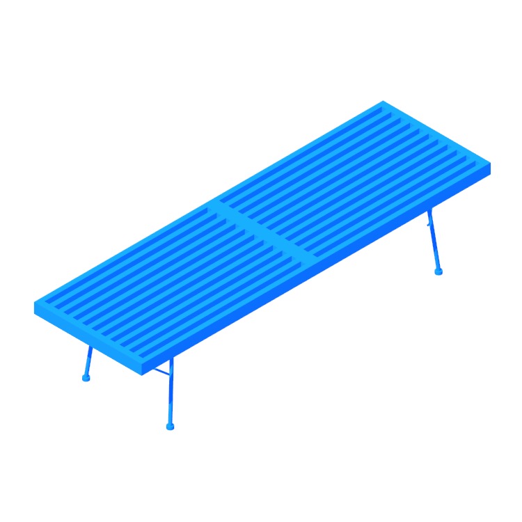 3D model of the Nelson Platform Bench Metal Leg viewed in perspective