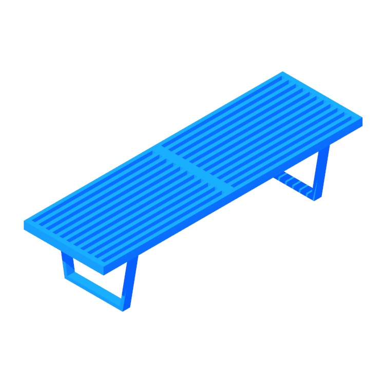 Perspective view of a 3D model of the Nelson Platform Bench