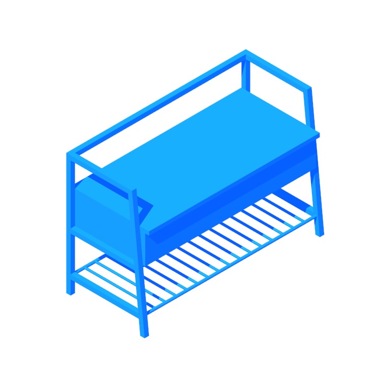 View of the Ermont Wood Storage Bench in 3D available for download