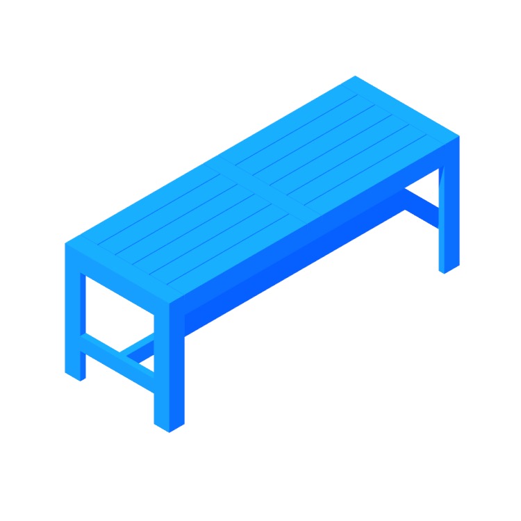 3D model of the IKEA Äpplarö Bench viewed in perspective