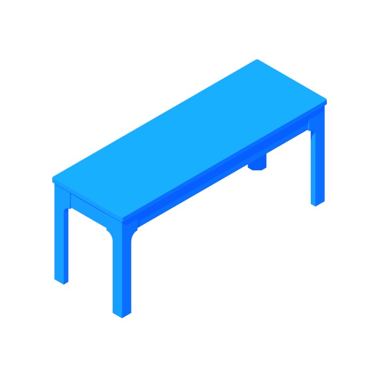 3D model of the IKEA Ekedalen Bench viewed in perspective