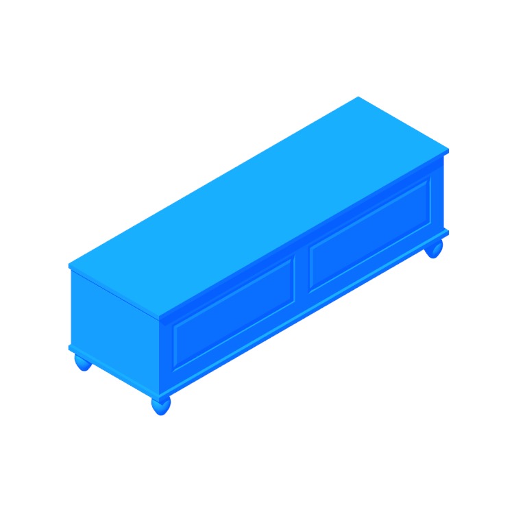 3D model of the IKEA Hornsund Bench viewed in perspective