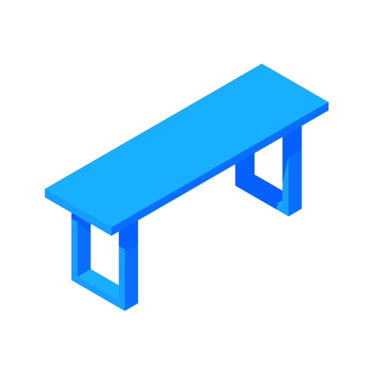 View of the IKEA Mörbylånga Bench in 3D available for download