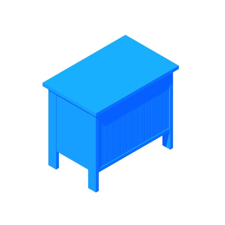 View of the IKEA Silverån Storage Bench in 3D available for download