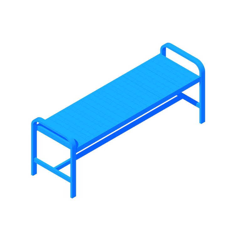 3D model of the IKEA Själland Bench viewed in perspective