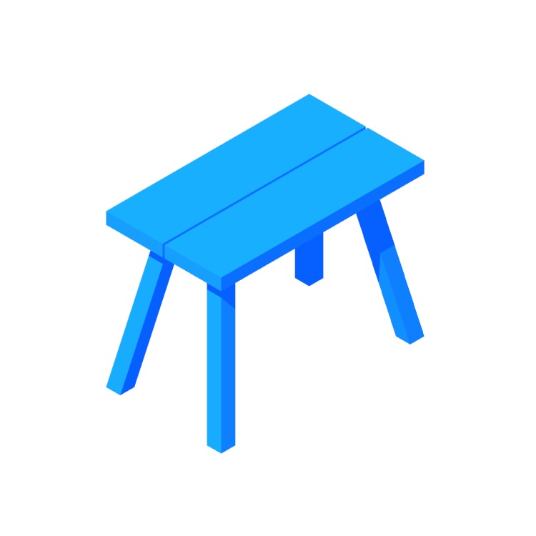 View of the IKEA Skogsta Bench (Small) in 3D available for download