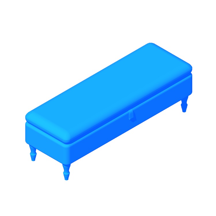 3D model of the IKEA Stocksund Bench viewed in perspective