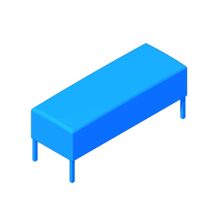 3D model of the Riva Bench (Rectangular) viewed in perspective