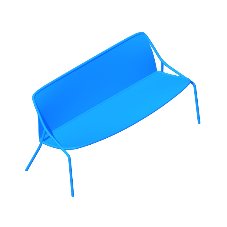 3D model of the Croisette Bench (3-Seat) viewed in perspective