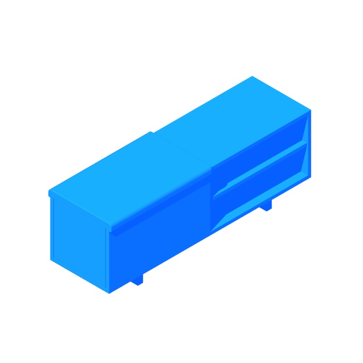 Perspective view of a 3D model of the LAX Storage Bench