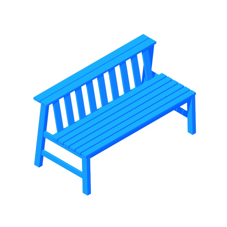 3D model of the Plank Bench viewed in perspective