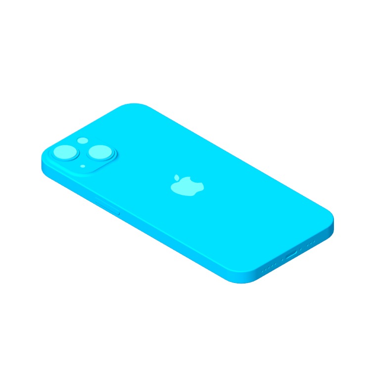 3D model of the Apple iPhone 13 (15th Gen) viewed in perspective