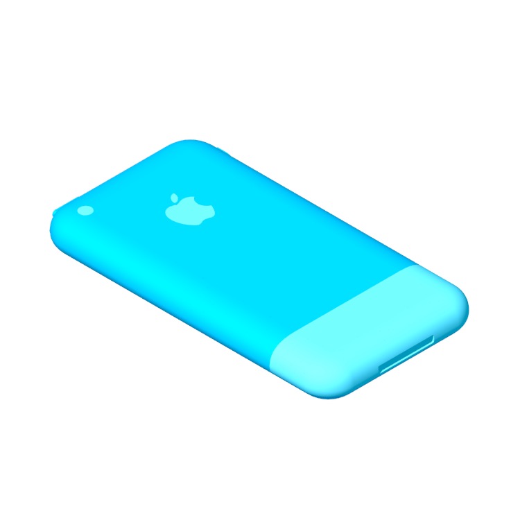 3D model of the Apple iPhone (1st Gen) viewed in perspective