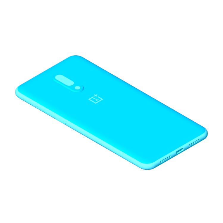 Perspective view of a 3D model of the OnePlus 7