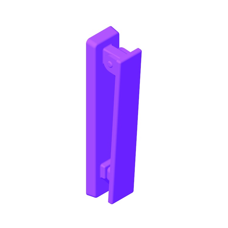 Perspective view of a 3D model of a Architectural Door Knocker