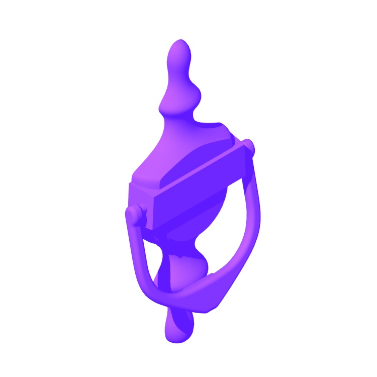 3D model of a Victorian Door Knocker viewed in perspective