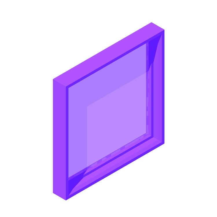 3D model of a Casement Window (Square) viewed in perspective