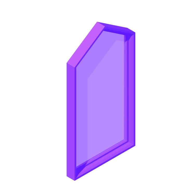 3D model of a Casement Window (Pentagon) viewed in perspective