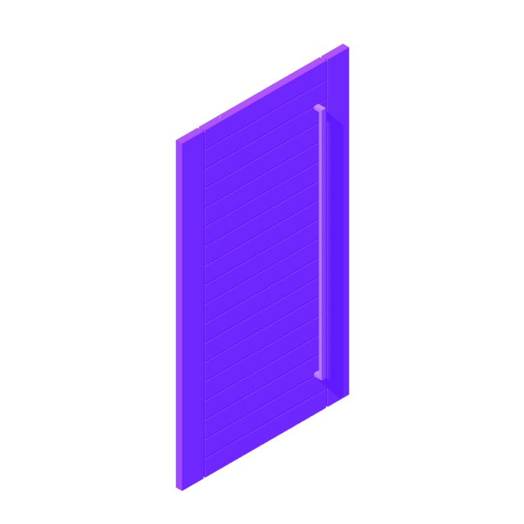 View of a Edge Slats Pivot Door (Double) in 3D available for download