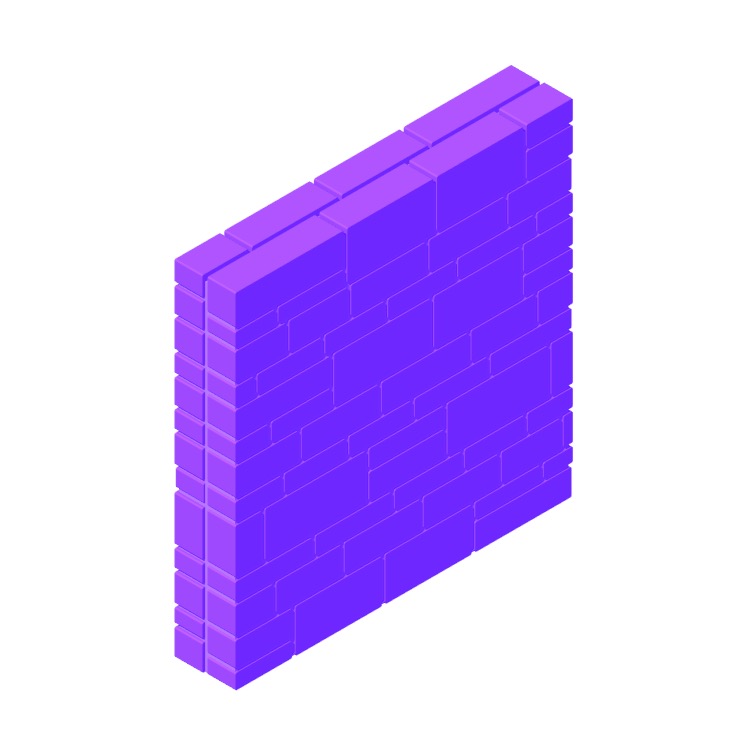 View of Broken Range Ashlar Stone Masonry in 3D available for download