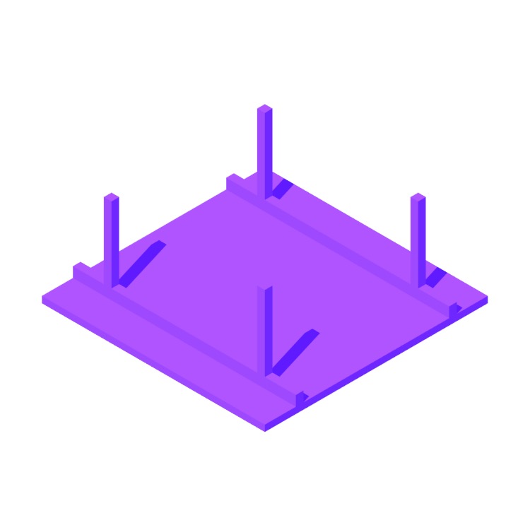 Perspective view of a 3D model of Concrete Floor (One-Way, Slab)