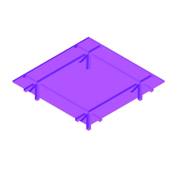 Perspective view of a 3D model of Concrete Floor (Two-Way, Slab & Beam)