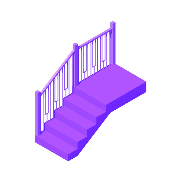 View of Split Rectangle Baluster in 3D available for download