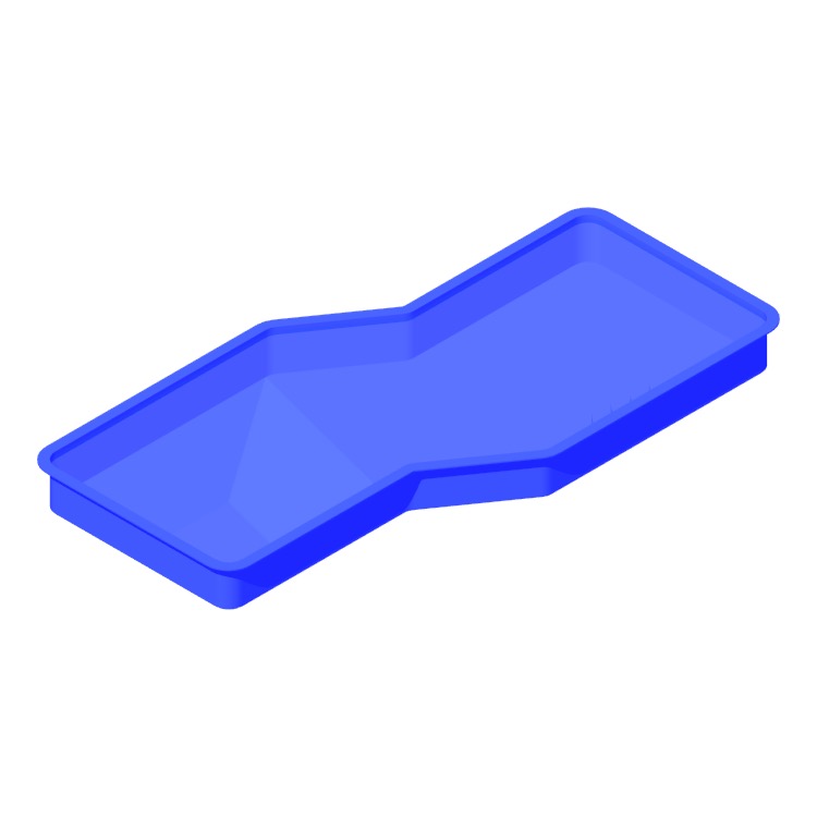 3D model of the Swimming Pool - Angled Offset viewed in perspective