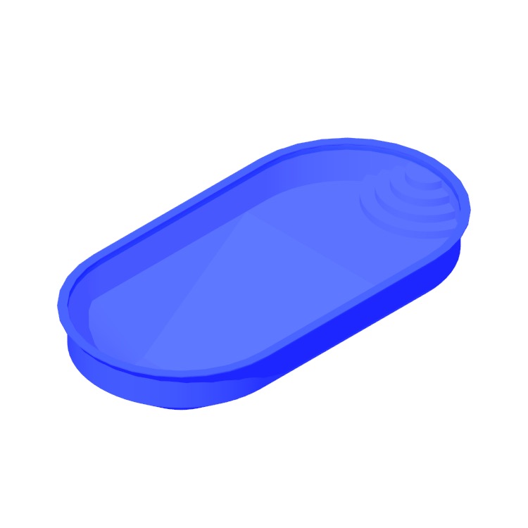 3D model of the Swimming Pool - Oval viewed in perspective