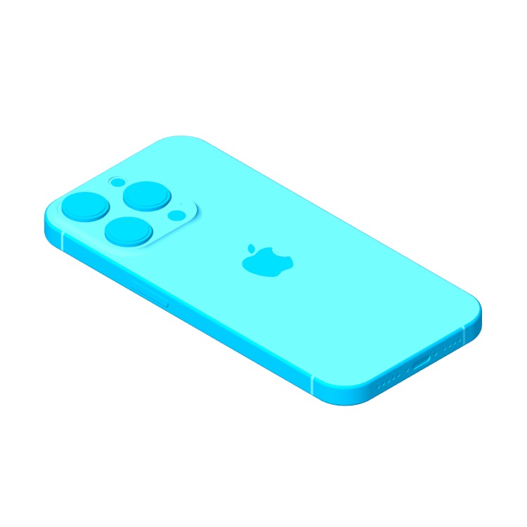 3D model of the Apple iPhone 15 Pro (17th Gen) viewed in perspective