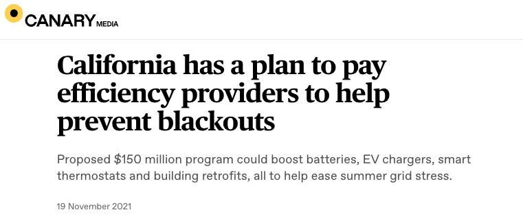 California Has a Plan to Pay Efficiency Providers to Help Prevent Blackouts