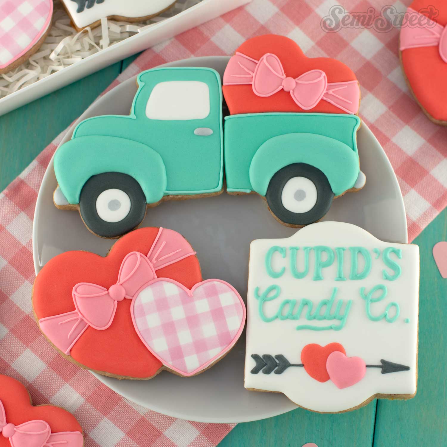 Decorate Vintage Farm Truck Cookies for Valentine's Day