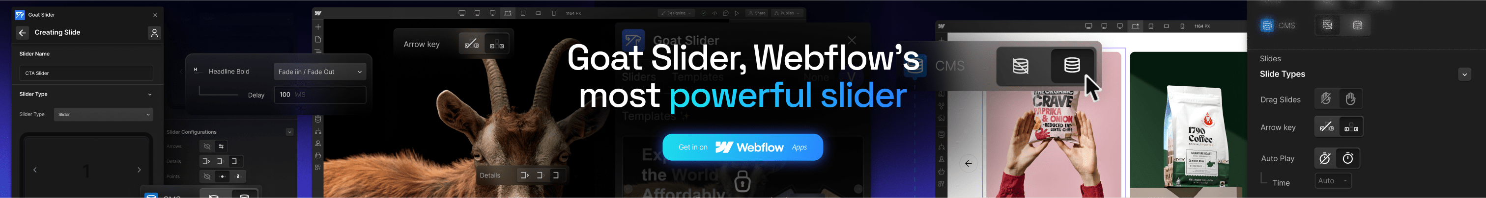 Goat slider Webflow App built by Azwedo