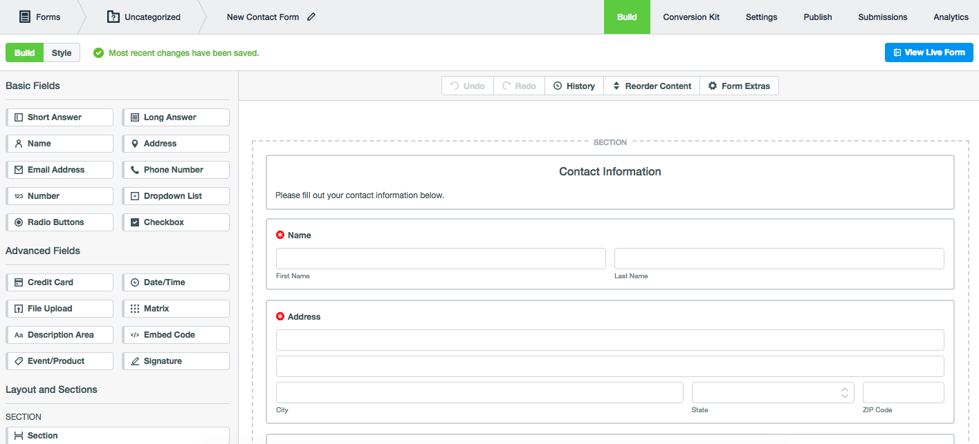 Updated Formstack Form Builder