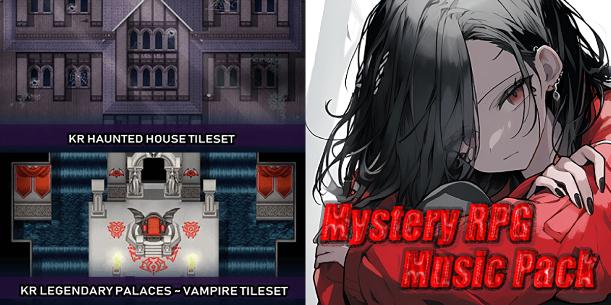 New Releases: KR Haunted House Tileset, KR Legendary Palaces - Vampire Tileset, Mystery RPG Music Pack