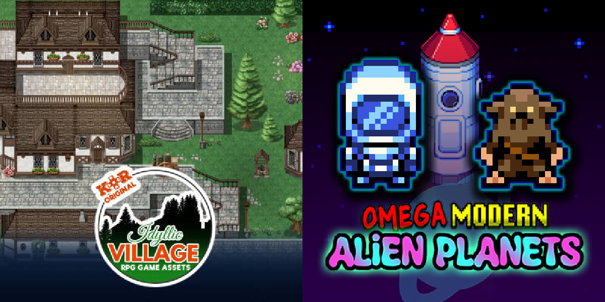 New Releases: KR Idyllic Village Tileset for RPGs, Omega Modern Alien Planets