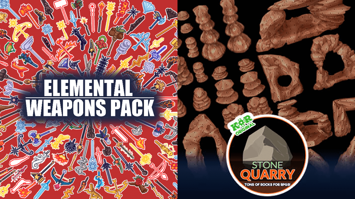 New Releases: Elemental Weapons Pack, KR Stone Quarrry Tileset