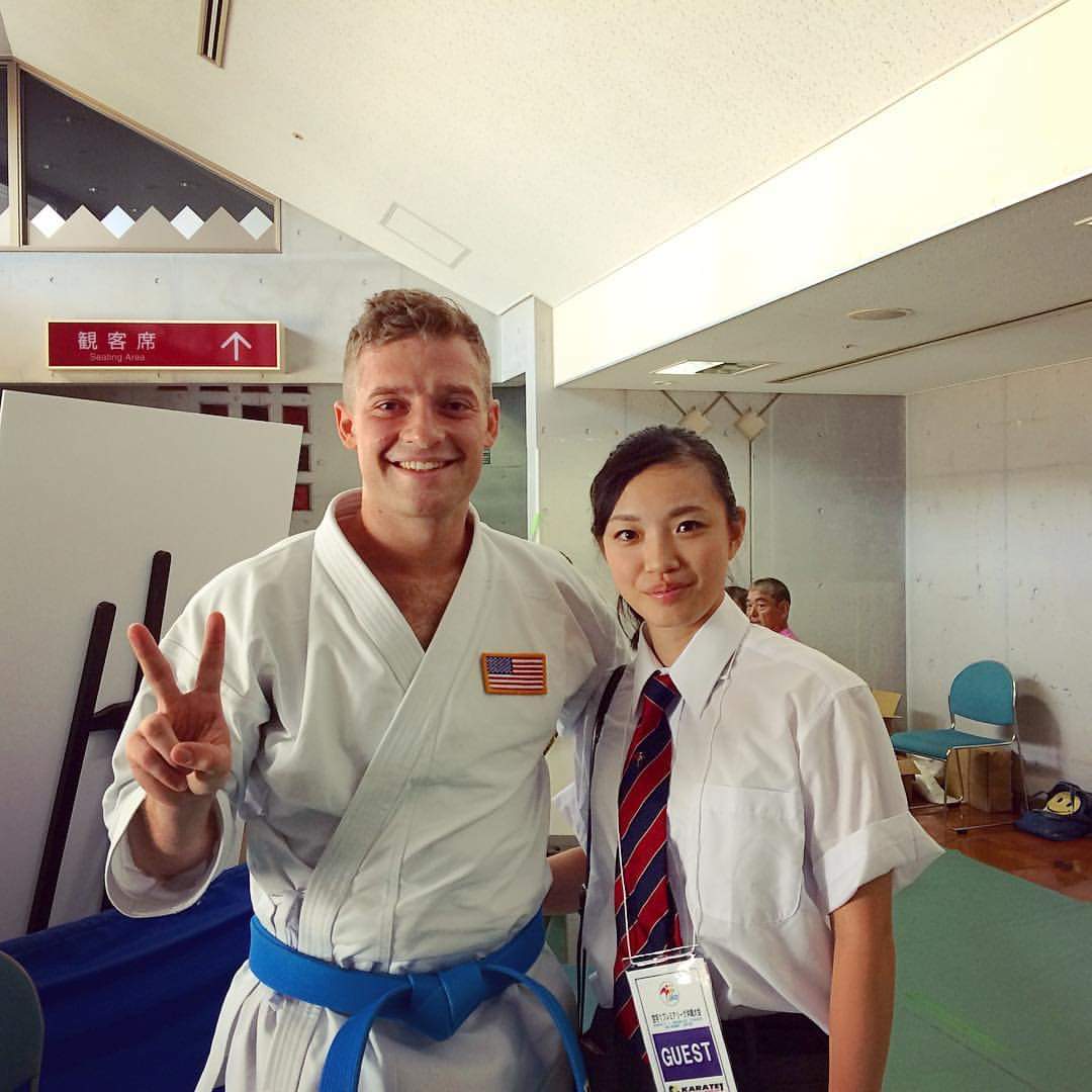 Colton Woodard and Rika Usami Karate Japan WKF