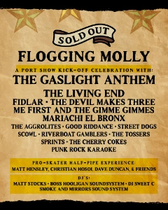 Flogging Mollys Salty Dog Cruise 2025 lineup poster.