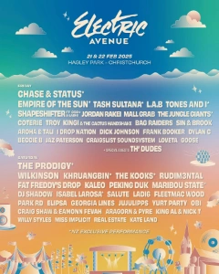 Electric Avenue Festival 2025 lineup poster.