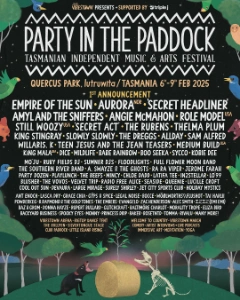 Party In The Paddock 2025 lineup poster.