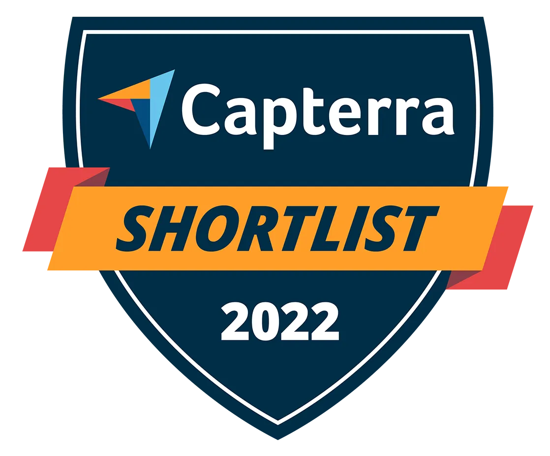 Badge Capterra Shortlist 2022.