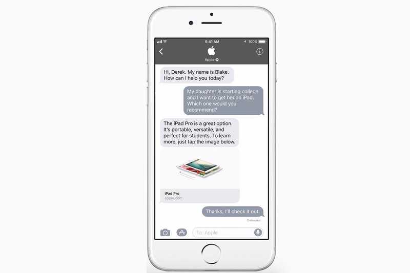 Apple Business Chat, known in shorthand as ABC, launched in 2018 as a part of Apple’s iOS 11.3 release. Apple Business Chat provides customers with a free, convenient way to communicate with participating businesses via the Messages app in iOS, macOS, watchOS, and iPadOS. A user can start a conversation with a participating business through Apple Maps, Safari, Siri, and Spotlight Search.  A business can also refer customers to contact them in Messages via their respective website, app or email. Business Chat messages have a grey background to distinguish them from iMessages, which are blue, and standard SMS messages which are green. Companies can offer customer support, share rich links, manage appointment bookings, and process Apple Pay payments, all within an Apple Business Chat conversation.