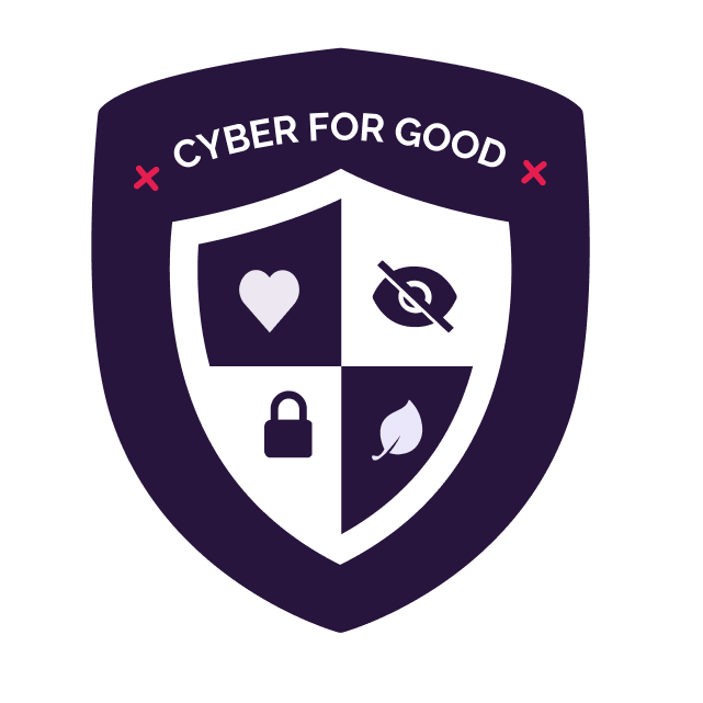 RealTyme Cyber for Good Emblem. Crossed Eye Symbol symbolizing vigilance and oversight.
Heart Symbol: representing "Customer Success." The heart is centered within the shield.