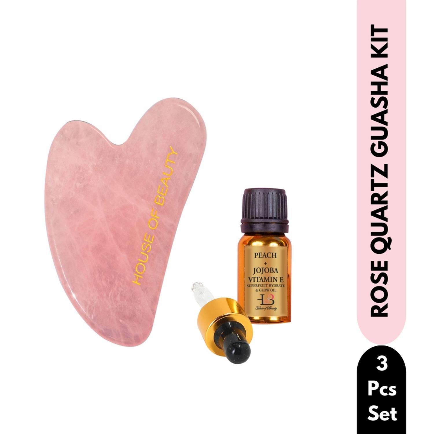 House of Beauty Rose Quartz Guasha Kit (102gm)