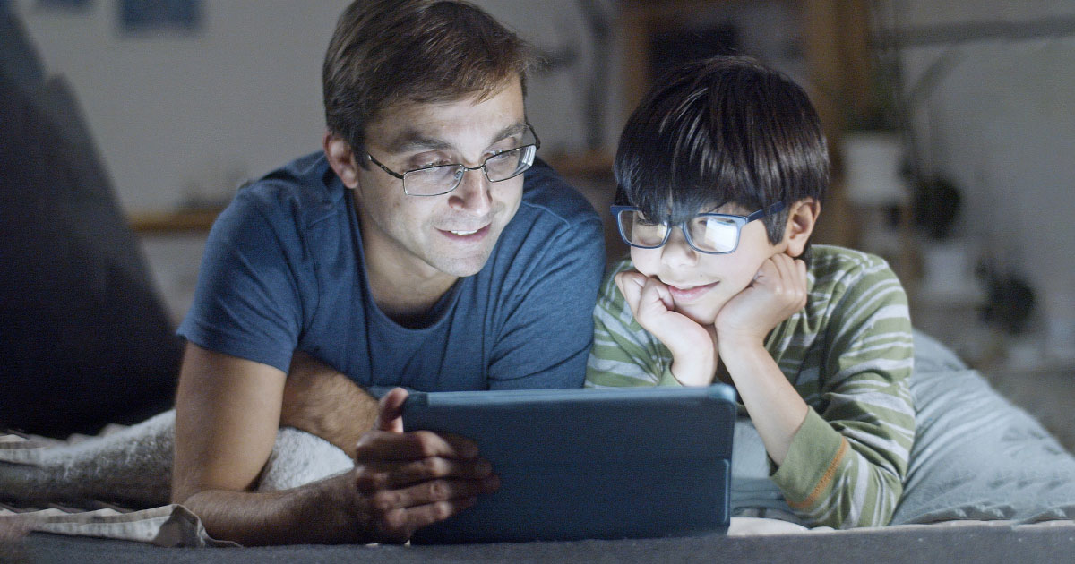 image showing father and son enjoying CTV