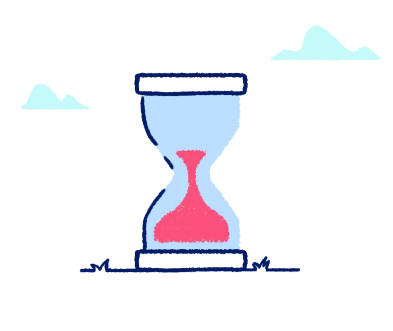 Illustration of hourglass timer