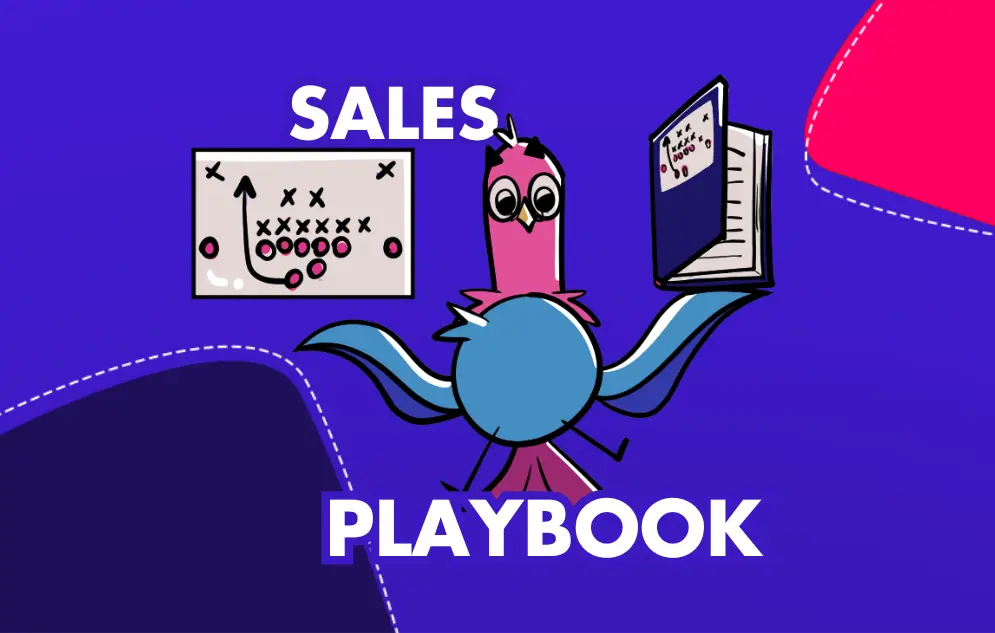 Cartoon of birds with sales playbook