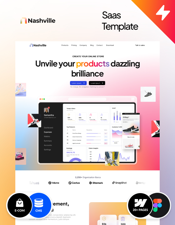 Webflow SaaS template , designed by Azwedo and Wedoflow