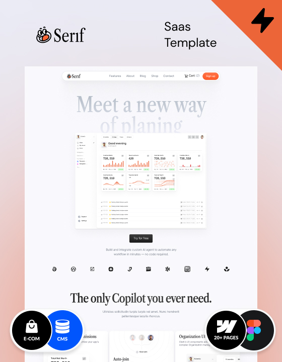 Premium Webflow SaaS template designed by Azwedo